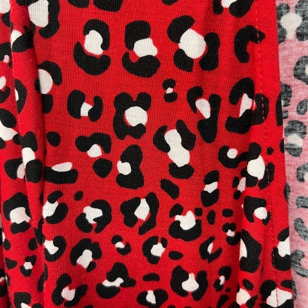 LulaRoe Red Leopard Print Tie-Front Cardigan - Picture 3 of 5